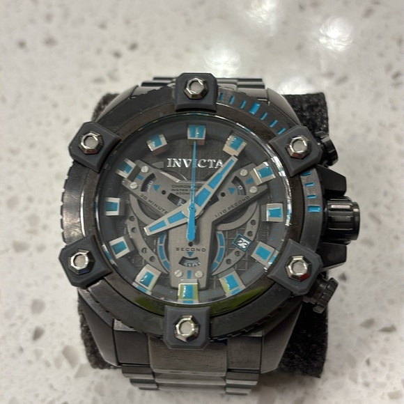 SWEET Invicta Coalition Forces gunmetal gray and aqua blue only worn twice - Picture 7 of 10